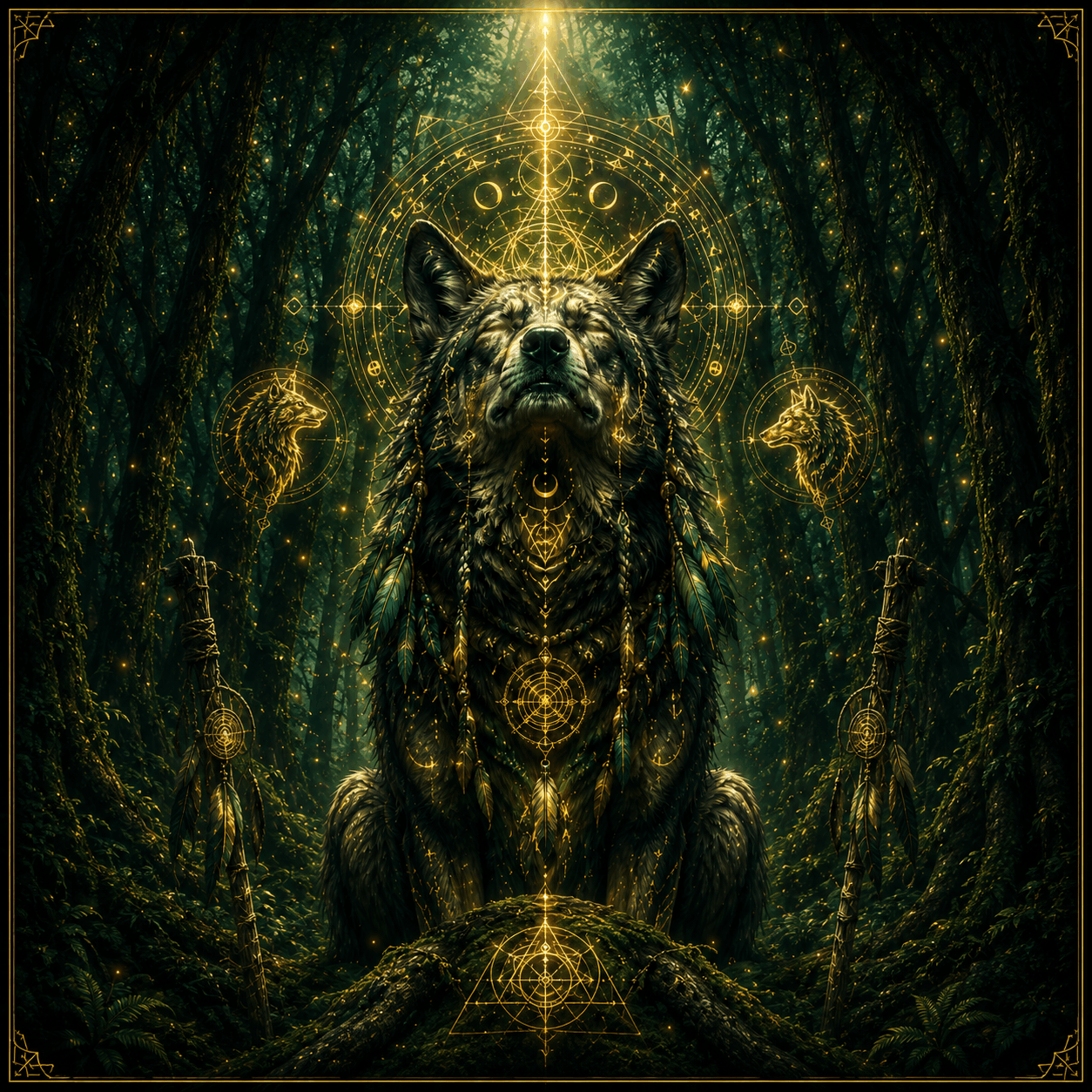 Illustration symbolique de la boussole pour trouver son animal totem